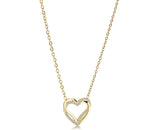 Stainless Steel Double Heart Cubic Zirconia Necklace