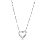 Stainless Steel Double Heart Cubic Zirconia Necklace
