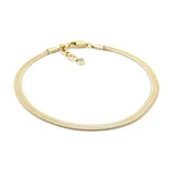 Stainless Steel Flat Herringbone White Cubic Zirconia Drop Bracelet