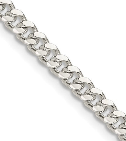 Sterling Silver 4mm Domed with Side D/C Curb Chain