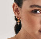Gold Orbit Stud Mini Hoop Earrings
