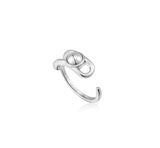 Silver Orb Claw Adjustable Ring
