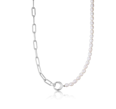 Pearl Chunky Link Chain Necklace