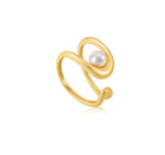 Pearl Sculpted Adjustable Ring