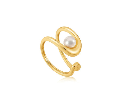 Pearl Sculpted Adjustable Ring