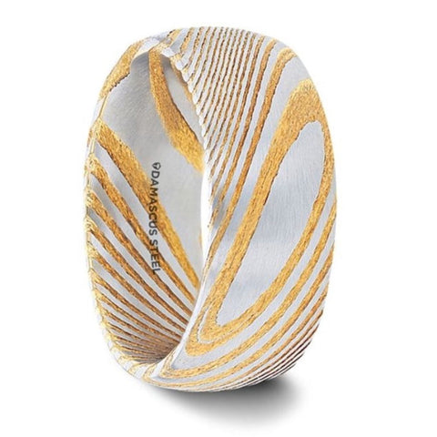 CERSEI Gold Color Damascus Steel Band