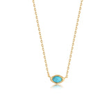 Gold Turquoise Wave Necklace