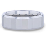 REFLECTOR Faceted Polished Center Tungsten Men's Band