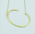 Gold Large Sideways Initial Necklace - A to Z