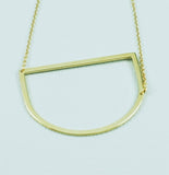 Silver or Gold Large Sideways Initial Necklace - D