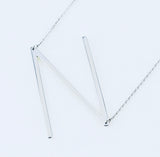 Silver or Gold Large Sideways Initial Necklace - N