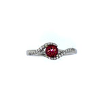 .75 Carats Pink Topaz & Diamond Ring - Diamonds are Grade SI1-H - Ring is Set in 14 karat White Gold - Ring Size is Seven