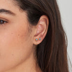 Turquoise Chain Drop Stud Earrings
