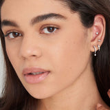 Sparkle Kyoto Opal Drop Huggie Hoop Earrings