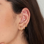 Kyoto Opal Cabochon Huggie Hoop Earrings