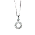 .11 carat Diamond Circle pendant set in 14 karat white gold on 14 karat white gold 18 inch chain.