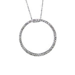 1.00 Carat Diamond Circle pendant set in 14 karat white gold on 14 karat white gold 18" Chain