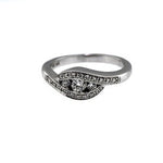 Diamond Grade is SI1-H - Ring is set in 14 karat White Gold - Ring Size is Seven