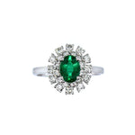 .76 carat Emerald  & .67 carat Diamond Ring set in 14 karat White Gold. Ring Size 7.00